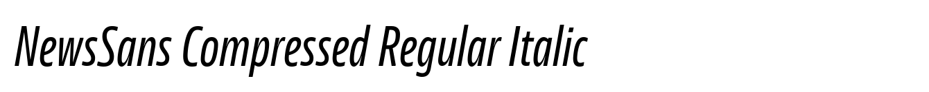 NewsSans Compressed Regular Italic